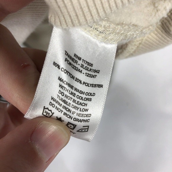 LEVIS HOODIE MENS SMALL BEIGE/TAN/WHITE HOODED SWEATSHIRT PULLOVER - Picture 13 of 15